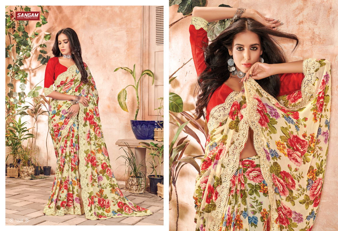 Sangam Nirvana Casual Wear Georgette Printed Designer Saree Collection